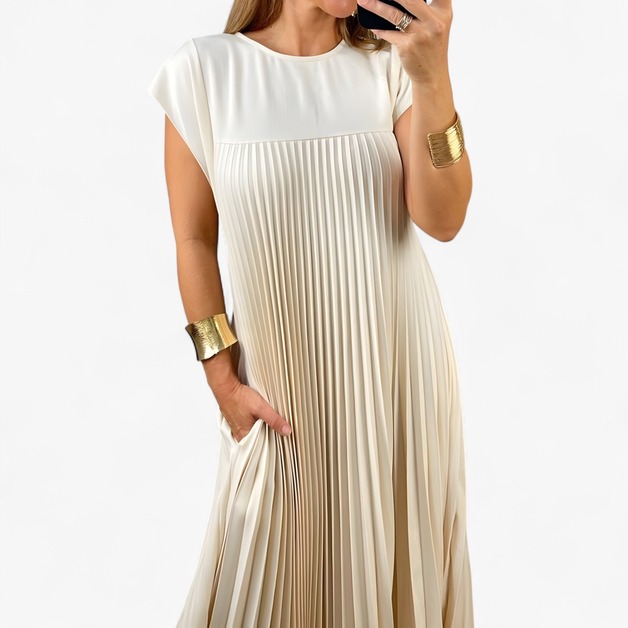 Aduana | Ärmelloses Kleid mit Eleganten Falten