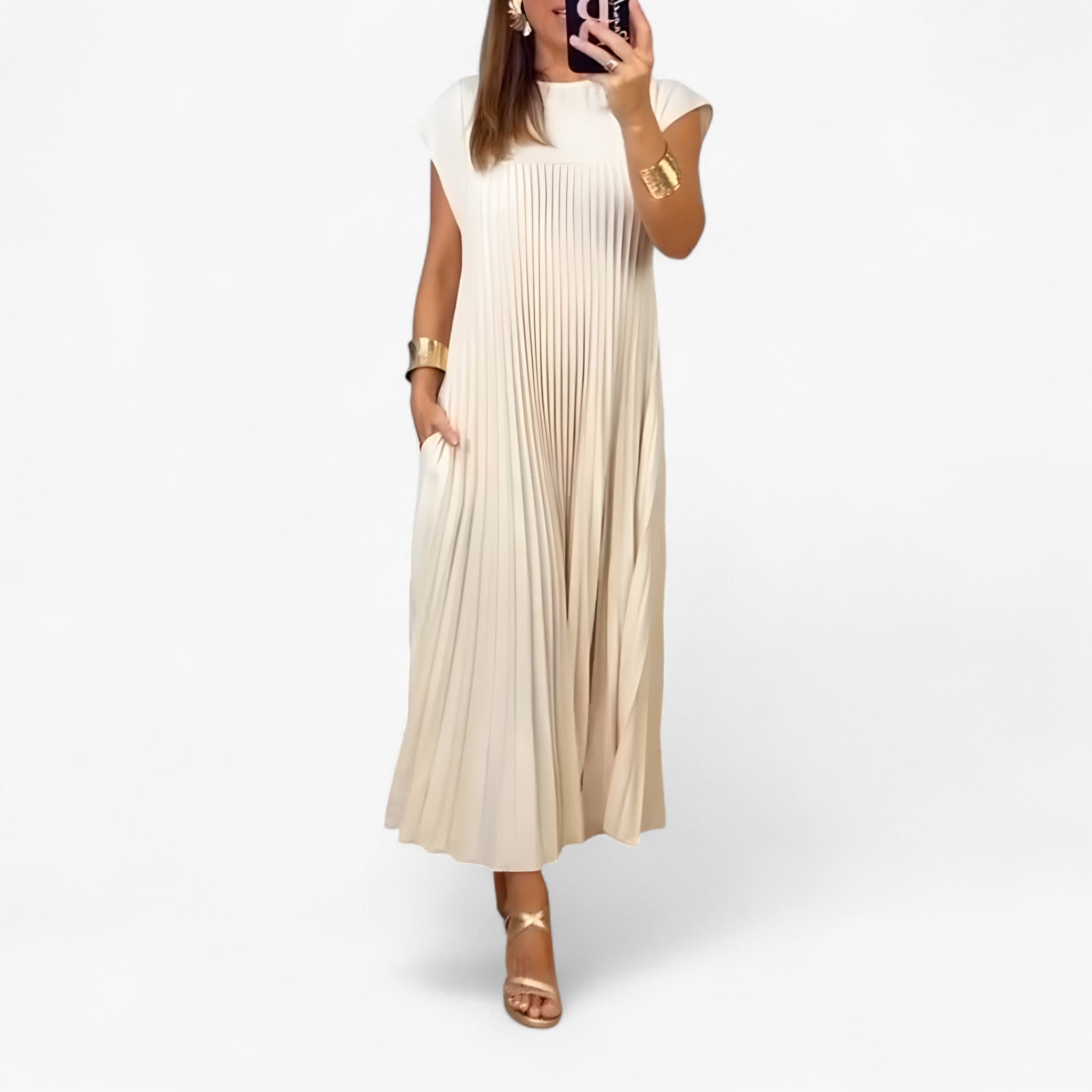 Aduana | Ärmelloses Kleid mit Eleganten Falten