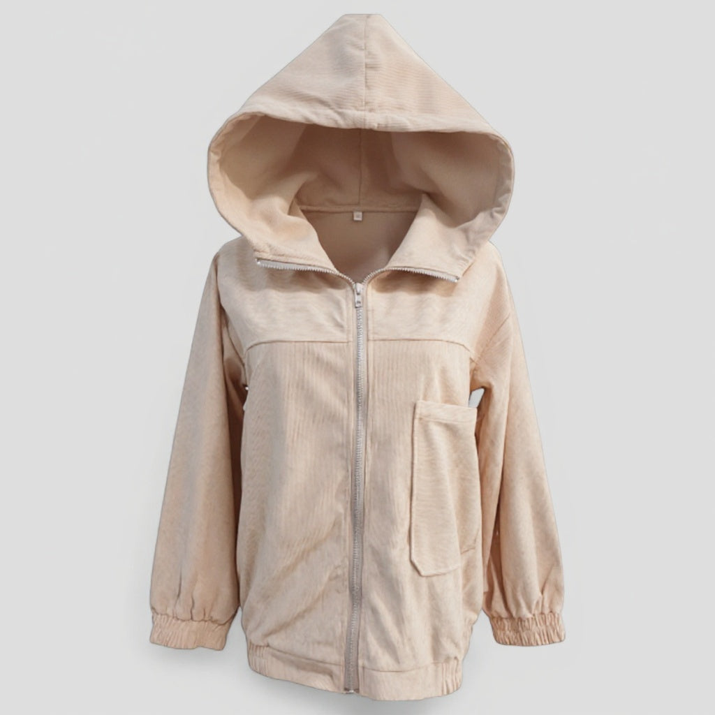 Vallea | Damen Samt Winterjacke mit Kapuze