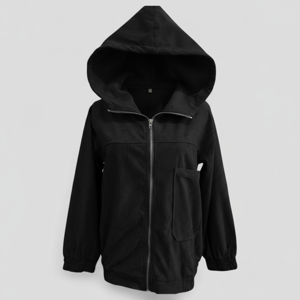 Vallea | Damen Samt Winterjacke mit Kapuze