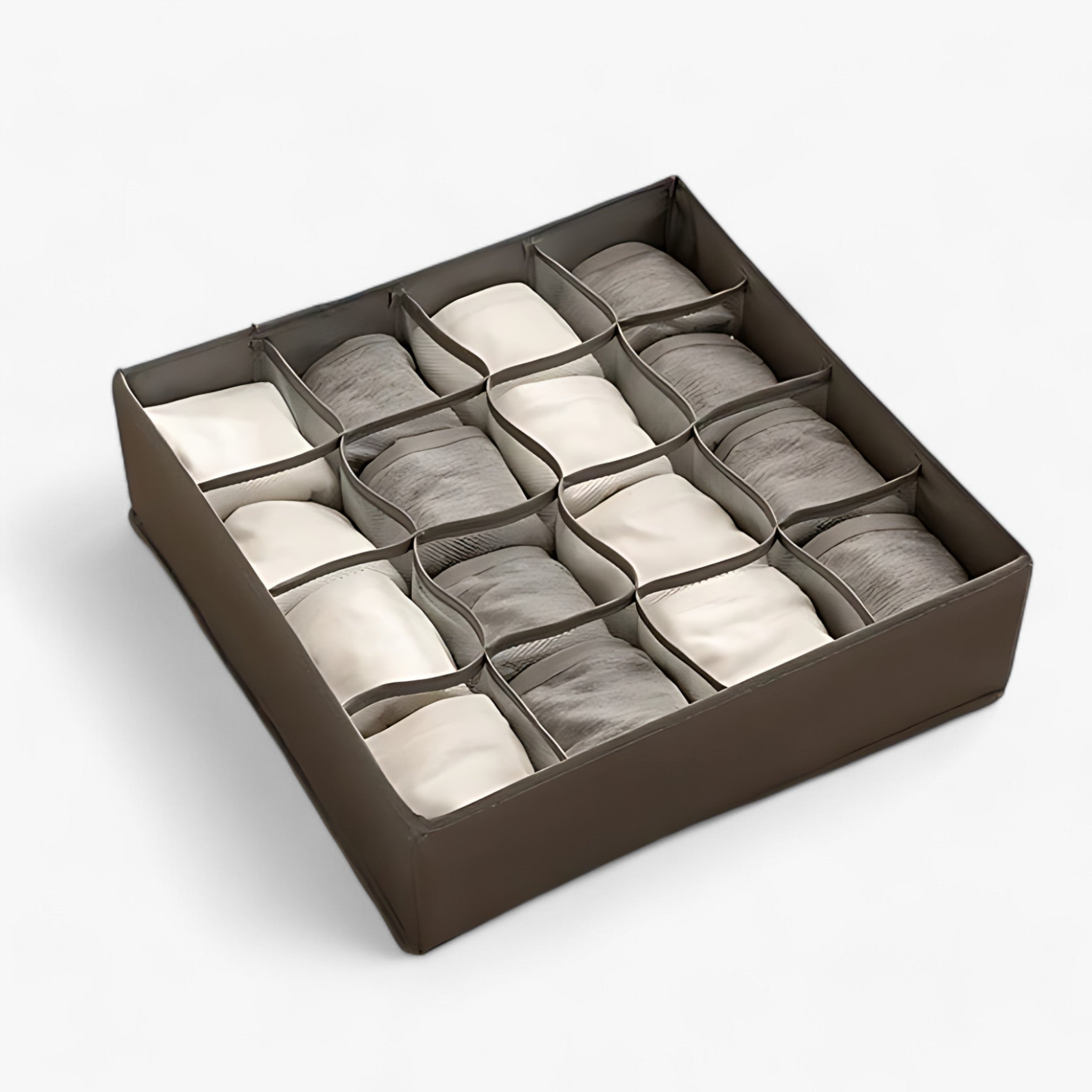 Unterwäsche-Organizer | Faltbarer Schubladenteiler - Bewahrt Socken und BHs ordentlich auf - Grau 16 Fächer - Unterwäsche-Organizer | Faltbarer Schubladenteiler - Bewahrt Socken und BHs ordentlich auf - €25 - Concept Frankfurt