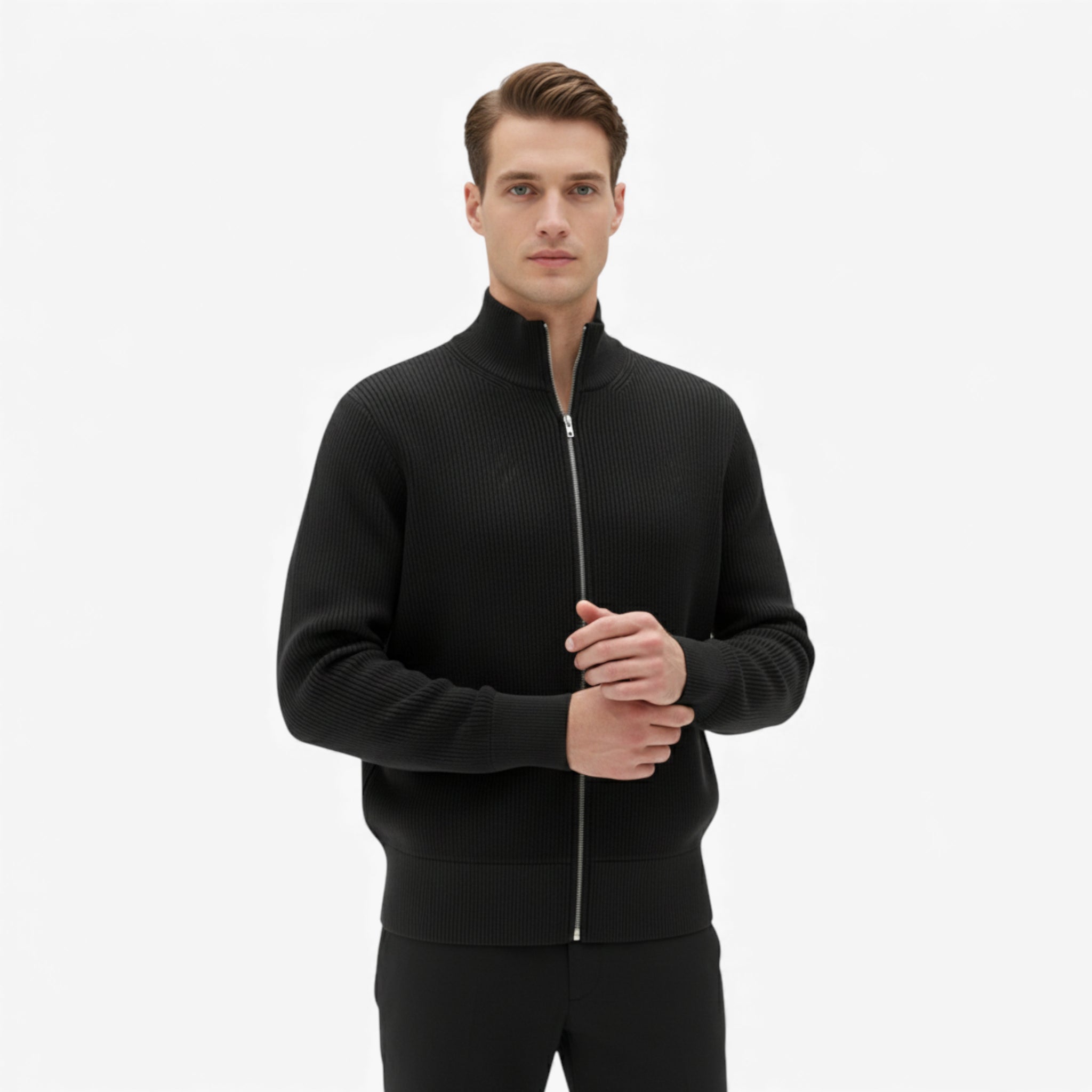 Luca | Herren Strickpullover mit Reißverschluss