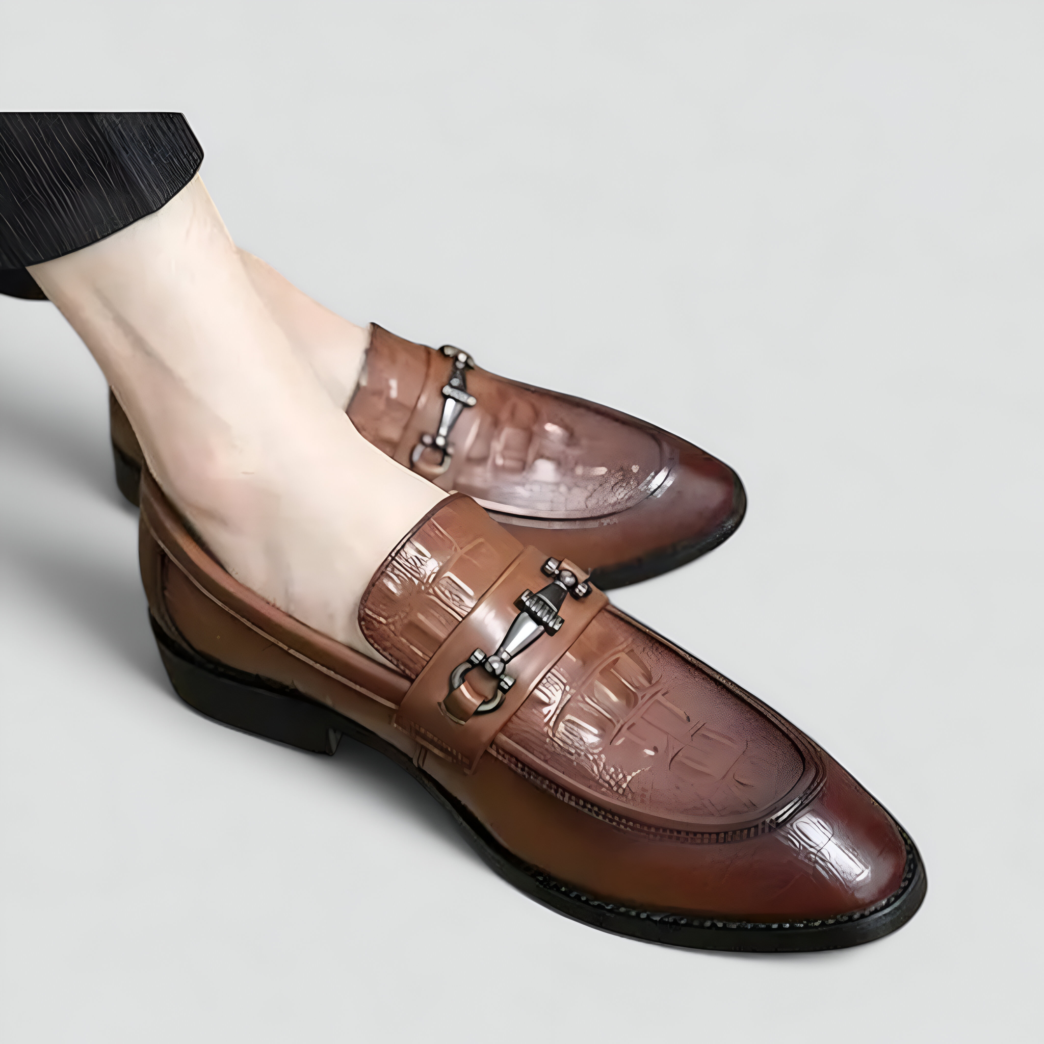 Carter | Elegante Herren-Loafer aus Leder mit Schlangenprägung