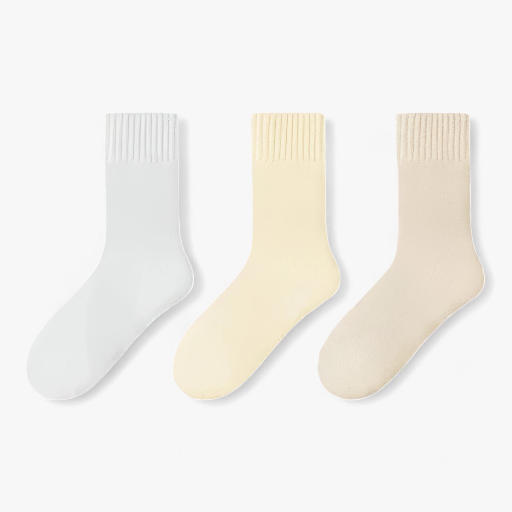 Wollsocken-Set - Warm und gemütlich bequem - weiß-gelb-hafer Größen 34-40 - Wollsocken-Set - Warm und gemütlich bequem - €25 - Concept Frankfurt