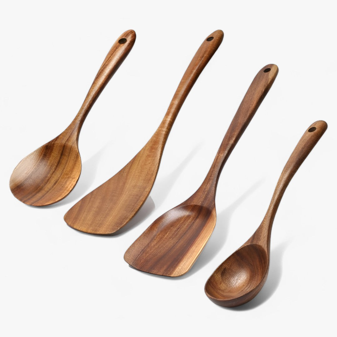 TeakCraft | 7-teiliges Besteckset - Verbessern Sie Ihr Kocherlebnis - - TeakCraft | 7-teiliges Besteckset - Verbessern Sie Ihr Kocherlebnis- €25 - Concept Frankfurt