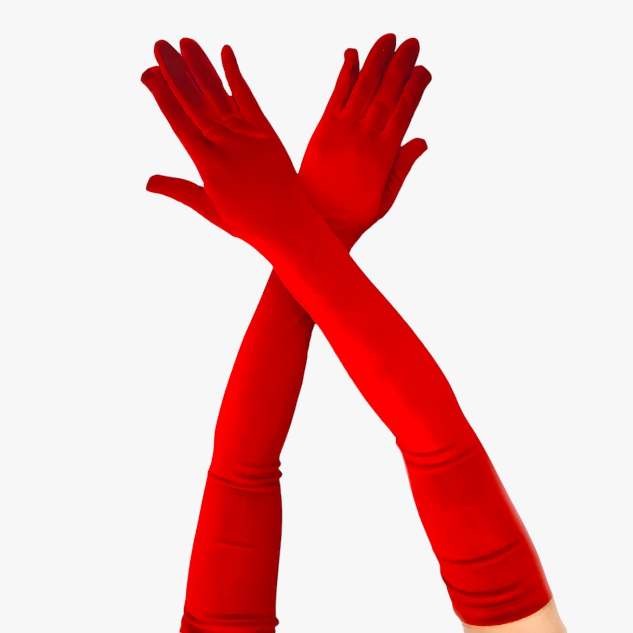 Damen-Velourhandschuhe - Eleganter Retro-Stil und Wärme - Rot 65cm Einheitsgröße - Damen-Velourhandschuhe - Eleganter Retro-Stil und Wärme- €25 - Concept Neurenberg