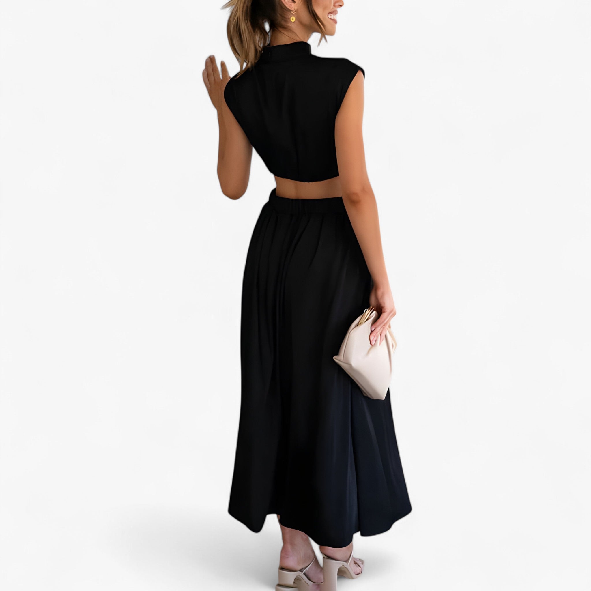 Elena | Elegantes Kleid mit hohem Ausschnitt