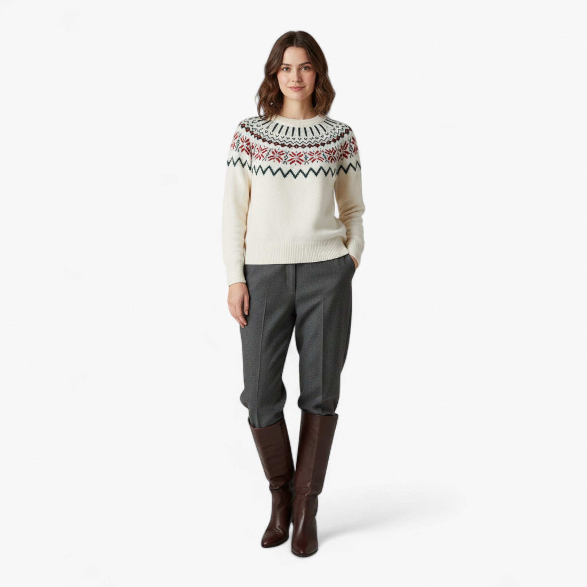 Elke | Damen Gestrickter Pullover