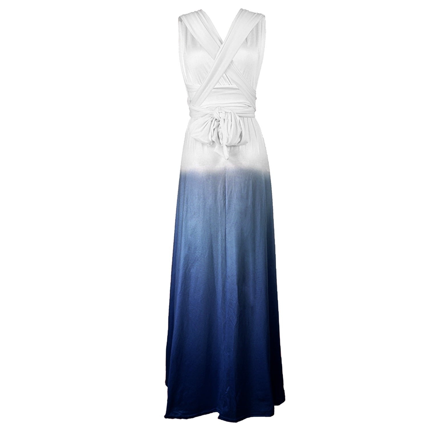 Marina | Damen Ombré-Maxikleid mit V-Ausschnitt