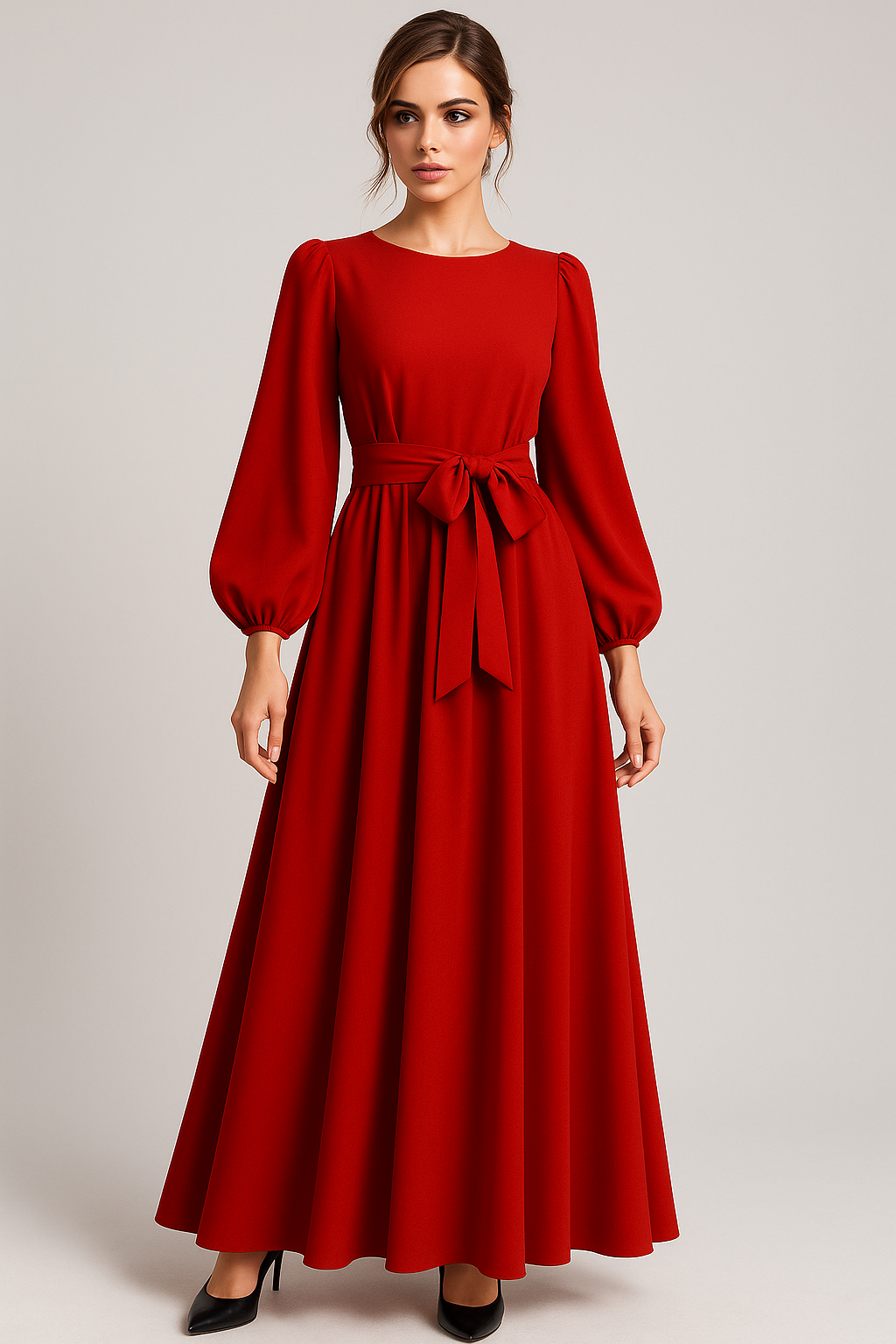 Clara | Elegantes Maxikleid mit Gürtel