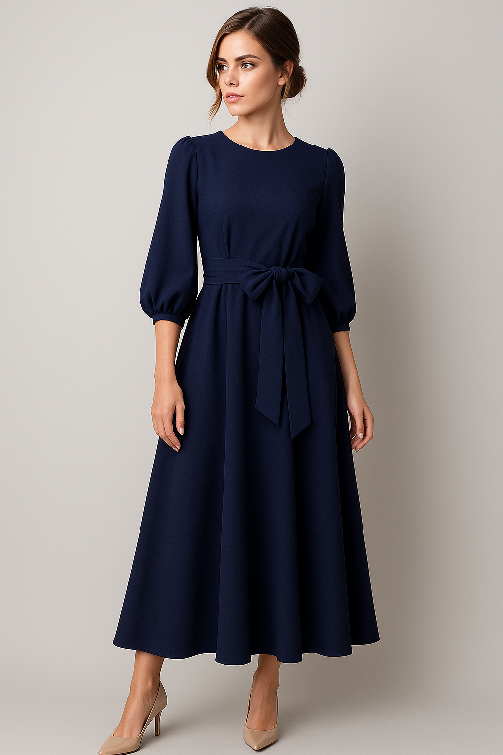 Clara | Elegantes Maxikleid mit Gürtel