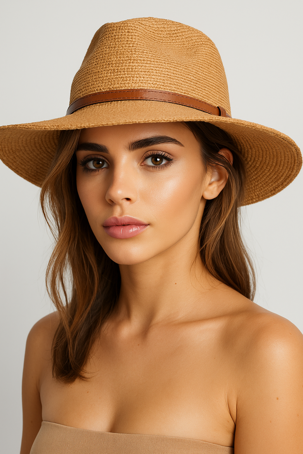Soren | Sommerhut aus geflochtener Rafia mit Lederband