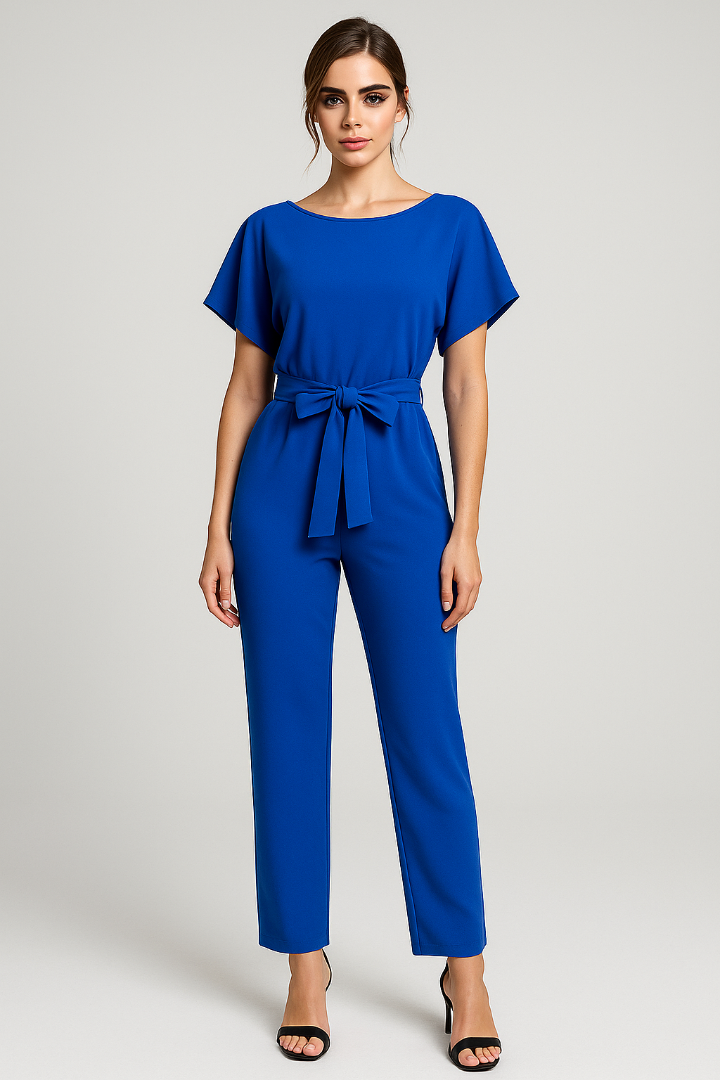 Wolff | Eleganter Damen-Jumpsuit mit Taillengürtel und fließenden Ärmeln