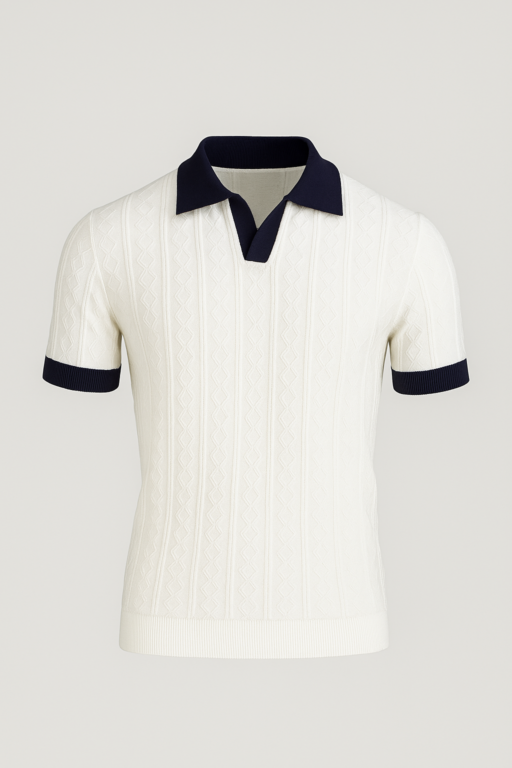 Felix | Retro-Strick-Poloshirt mit Kontrastkragen