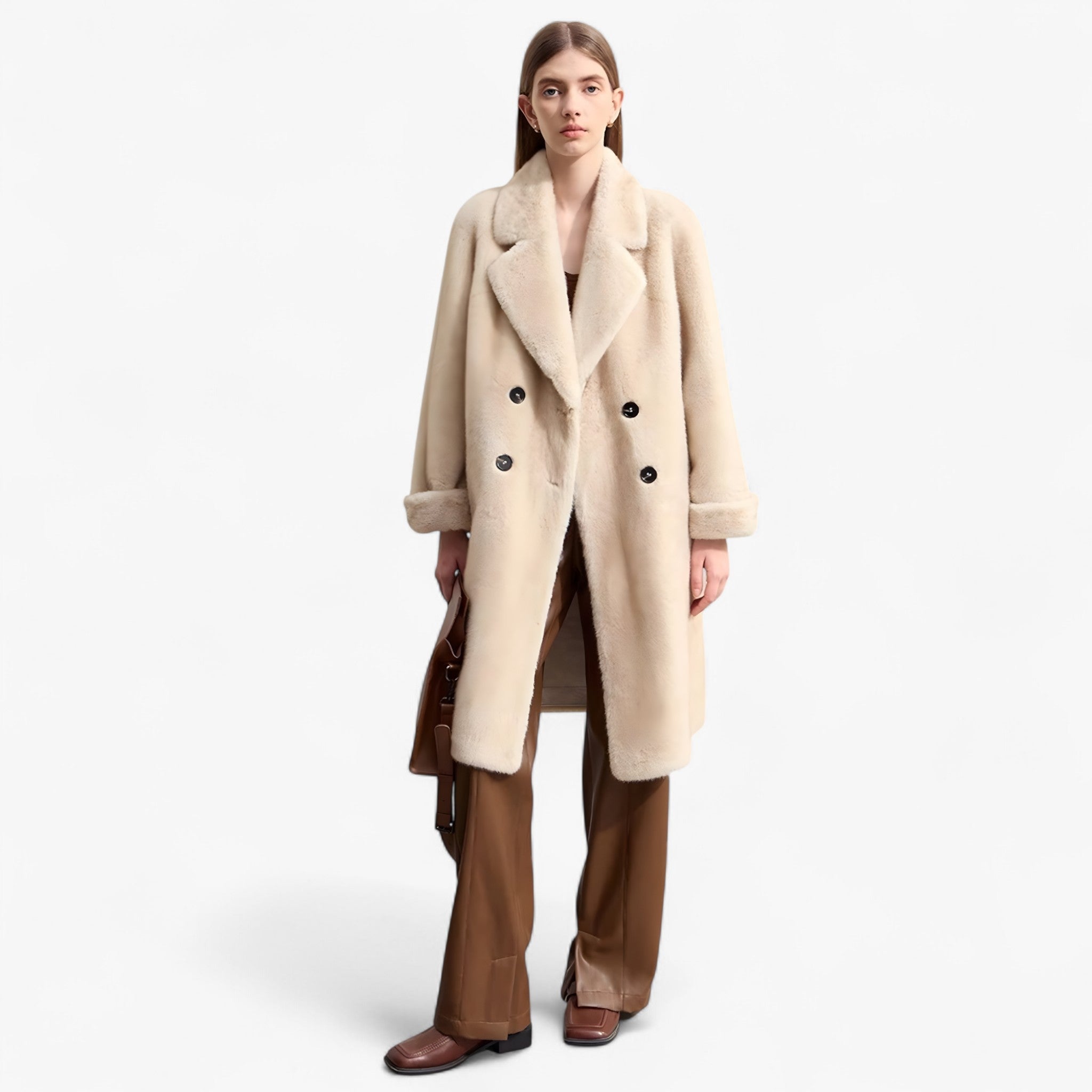 Jollina | Wintermantel aus synthetischem Fell – Warm und elegant