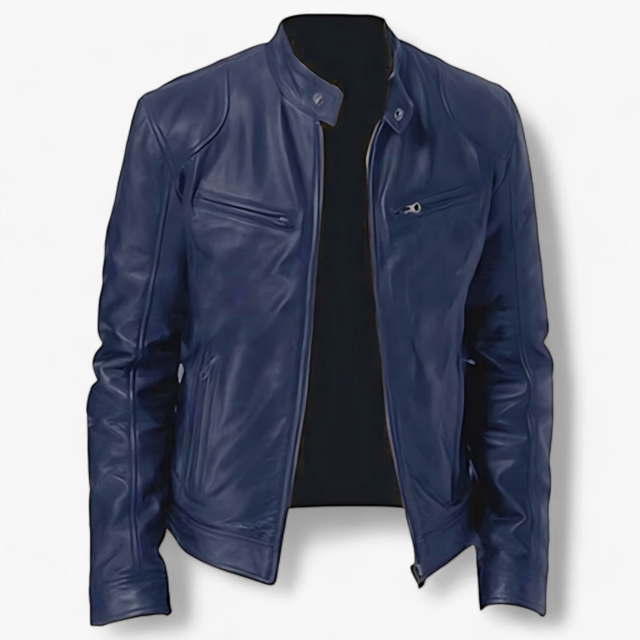 Lederjacke für Herren zum Motorradfahren - Slim Fit und Windschutz - Blau - Lederjacke für Herren zum Motorradfahren - Slim Fit und Windschutz - €25 - Concept Frankfurt