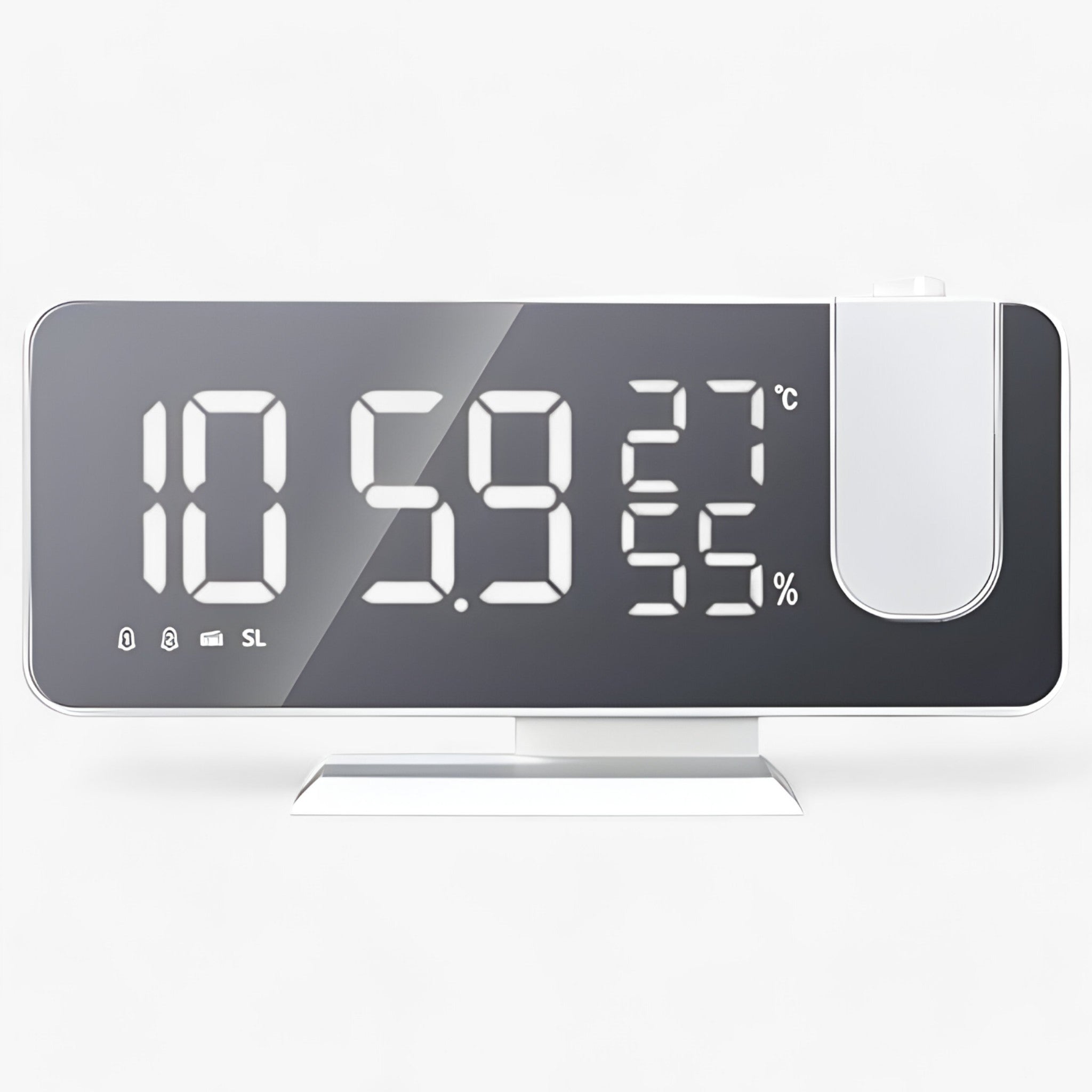 Intelligenter Wecker - FM-Radio & LED-Display mit 180° Uhrprojektion - NO FM Weiß - Intelligenter Wecker - FM-Radio & LED-Display mit 180° Uhrprojektion - €25 - Concept Neurenberg