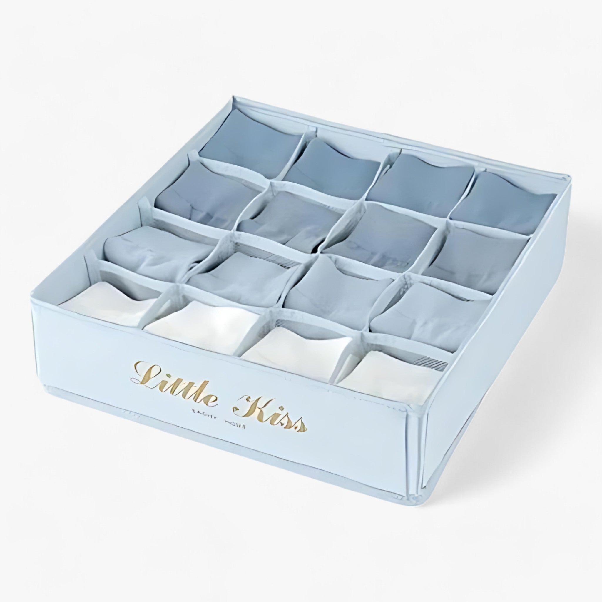 Kleiderschrank-Organizer | Faltbare Unterwäsche-Box - Schubladenteiler mit einfachem Zugang - 16 Fächer blau - Kleiderschrank-Organizer | Faltbare Unterwäsche-Box - Schubladenteiler mit einfachem Zugang - €25 - Concept Neurenberg