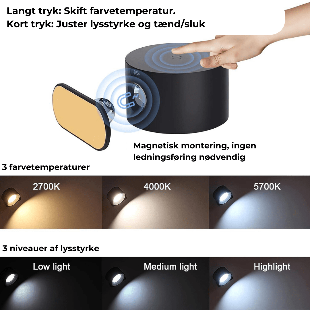 Flexilight™ | 360° kabellose, wiederaufladbare Wandlampe - - Flexilight™ | 360° kabellose, wiederaufladbare Wandlampe - €25 - Concept Neurenberg