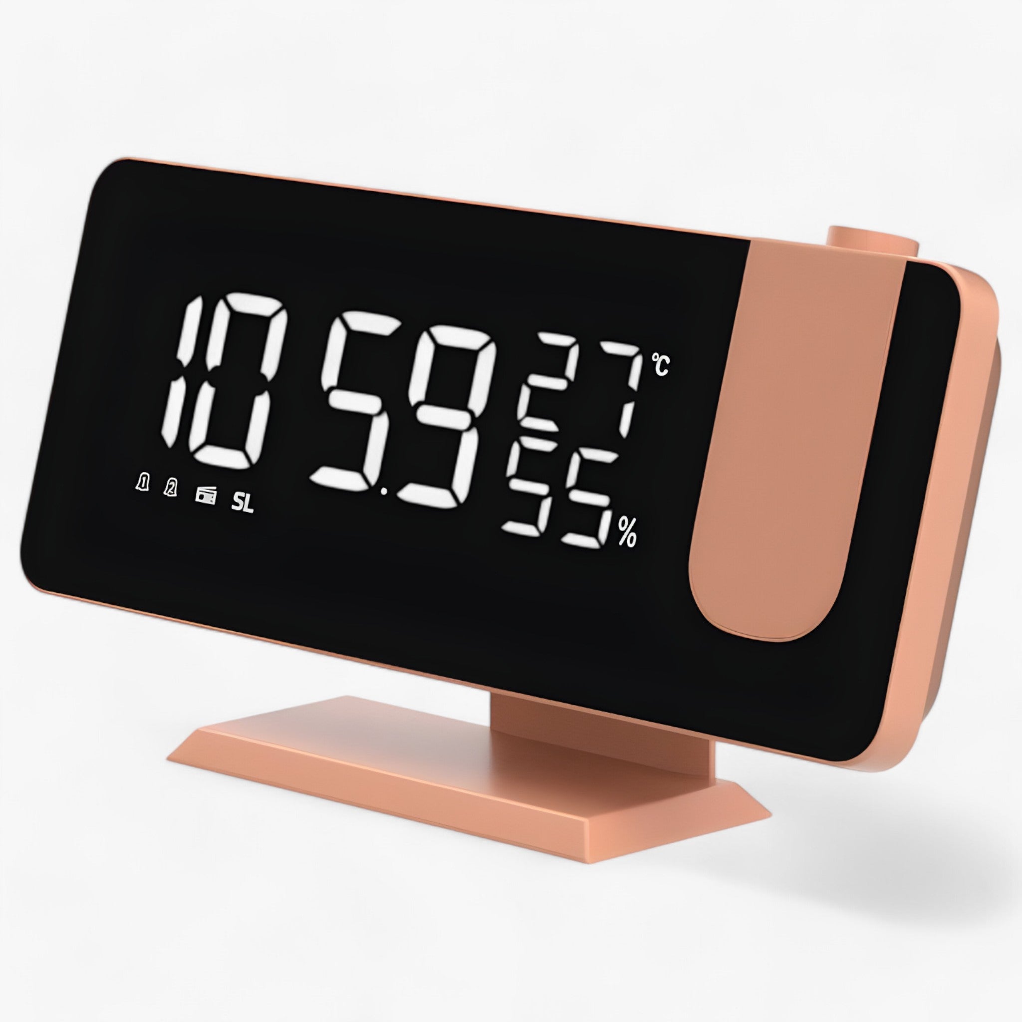 Intelligenter Wecker - FM-Radio & LED-Display mit 180° Uhrprojektion - Roségold - Intelligenter Wecker - FM-Radio & LED-Display mit 180° Uhrprojektion - €25 - Concept Neurenberg