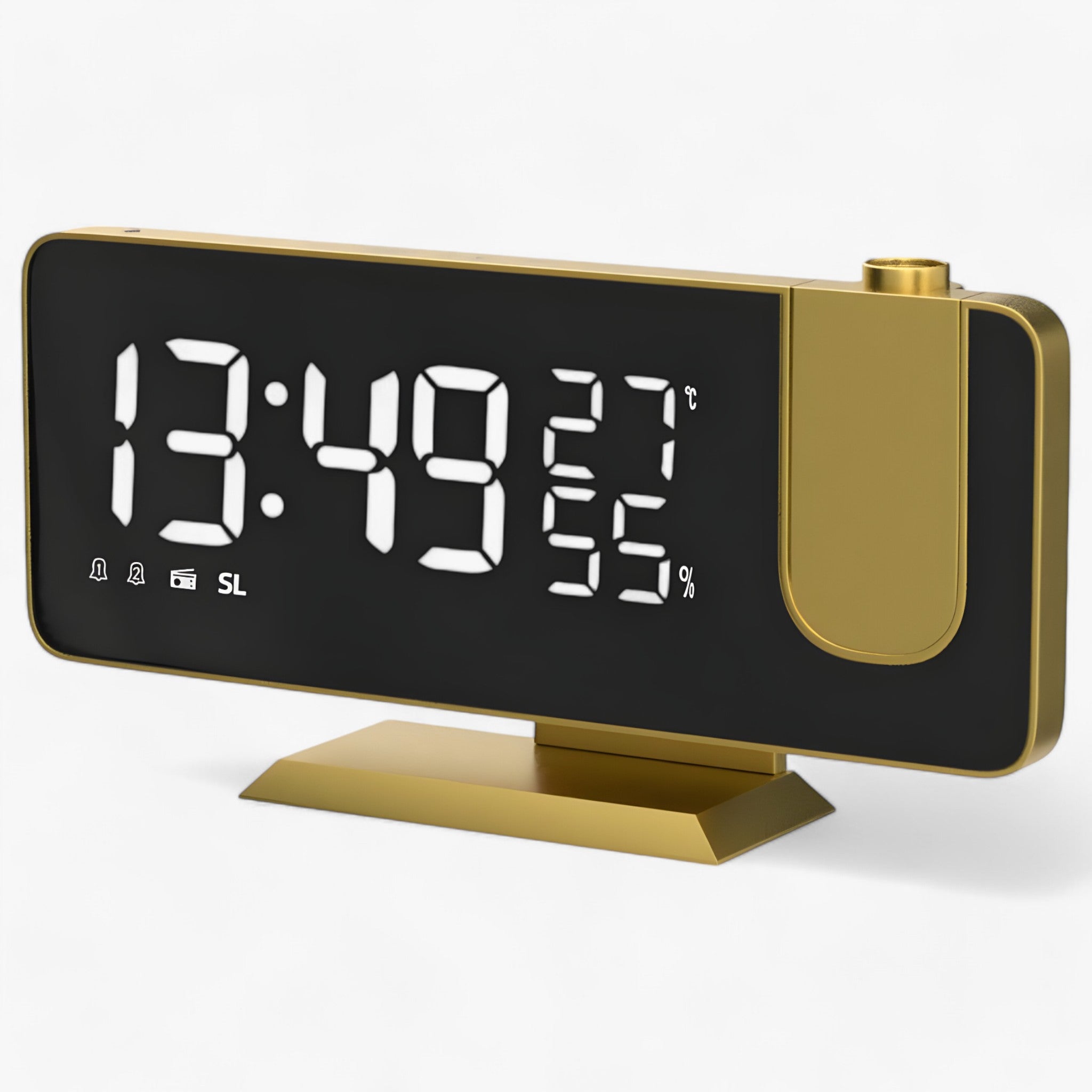 Intelligenter Wecker - FM-Radio & LED-Display mit 180° Uhrprojektion - Gold - Intelligenter Wecker - FM-Radio & LED-Display mit 180° Uhrprojektion - €25 - Concept Neurenberg