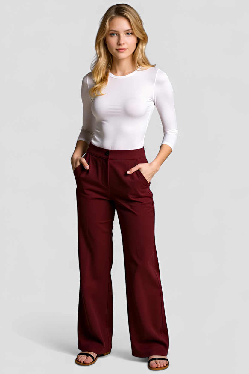 Bequeme Stoffhose Damen mit Hoher Taille 8