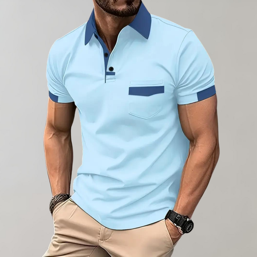 Herren-Poloshirt - Lässiger Komfort und Stil - Himmelblau - CLASSICO | Herren-Poloshirt - Lässiger Komfort und Stil- €25 - Concept Frankfurt