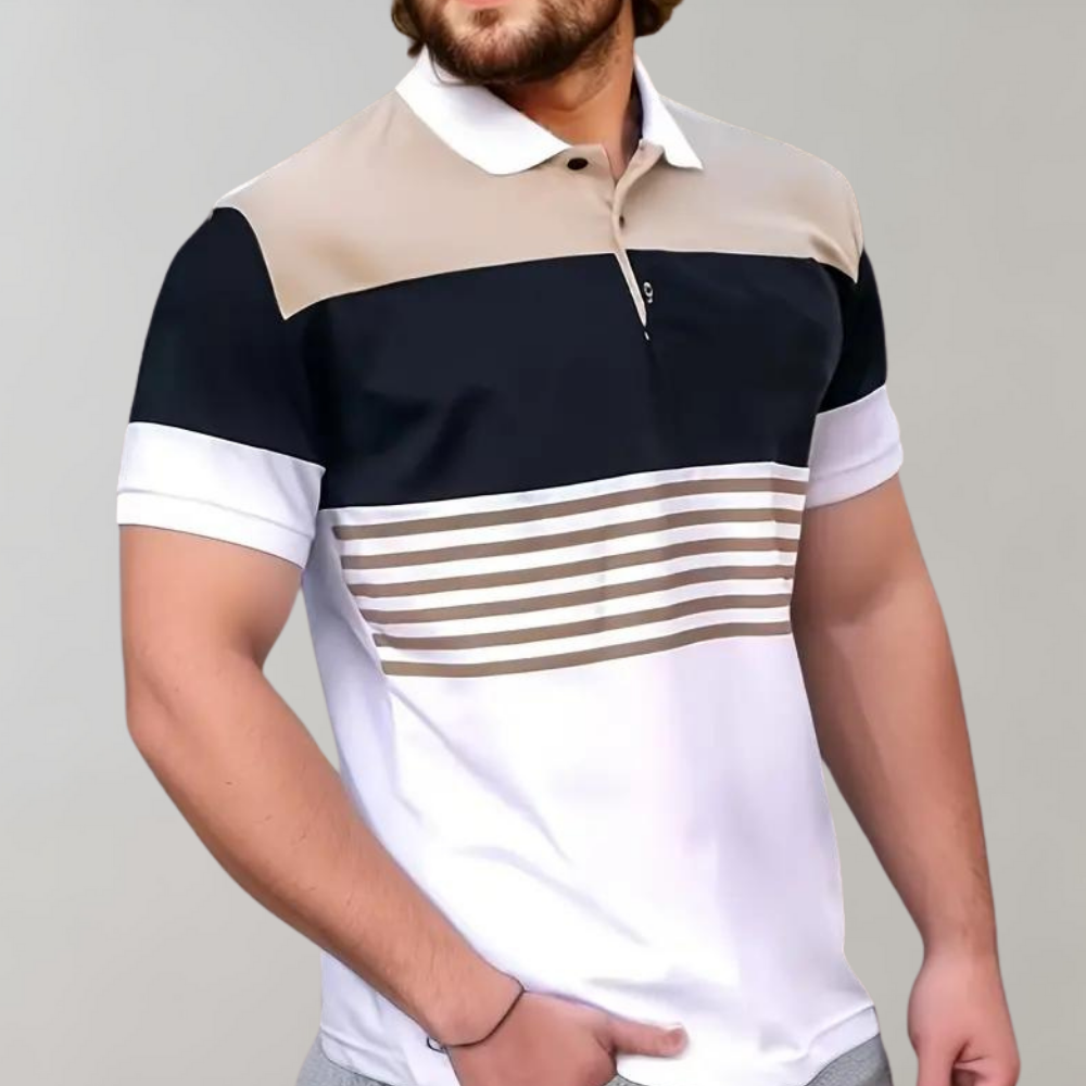 Poloshirt mit Farbblöcken - Moderner Stil und Komfort - - Lennard | Poloshirt mit Farbblöcken - Moderner Stil und Komfort- €25 - Concept Frankfurt