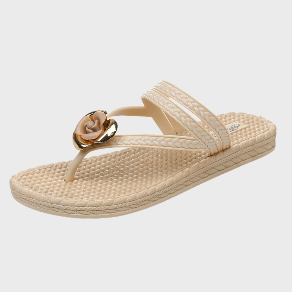 Damensandalen - Stilvoll & Bequem - Beige - Cobble | Damensandalen - Stilvoll & Bequem- €25 - Concept Frankfurt