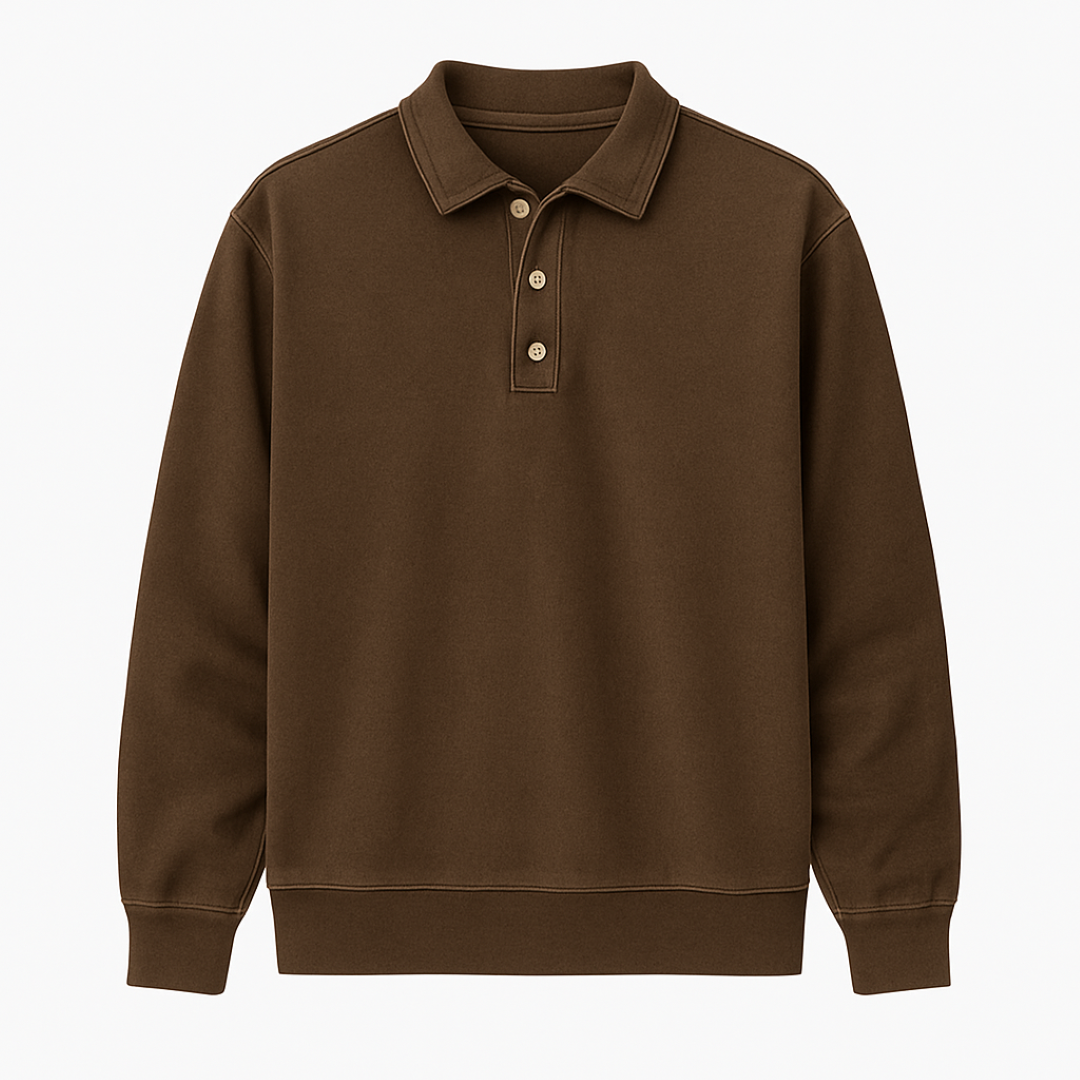Leonardo | Vintage gewaschene Langarm-Poloshirt