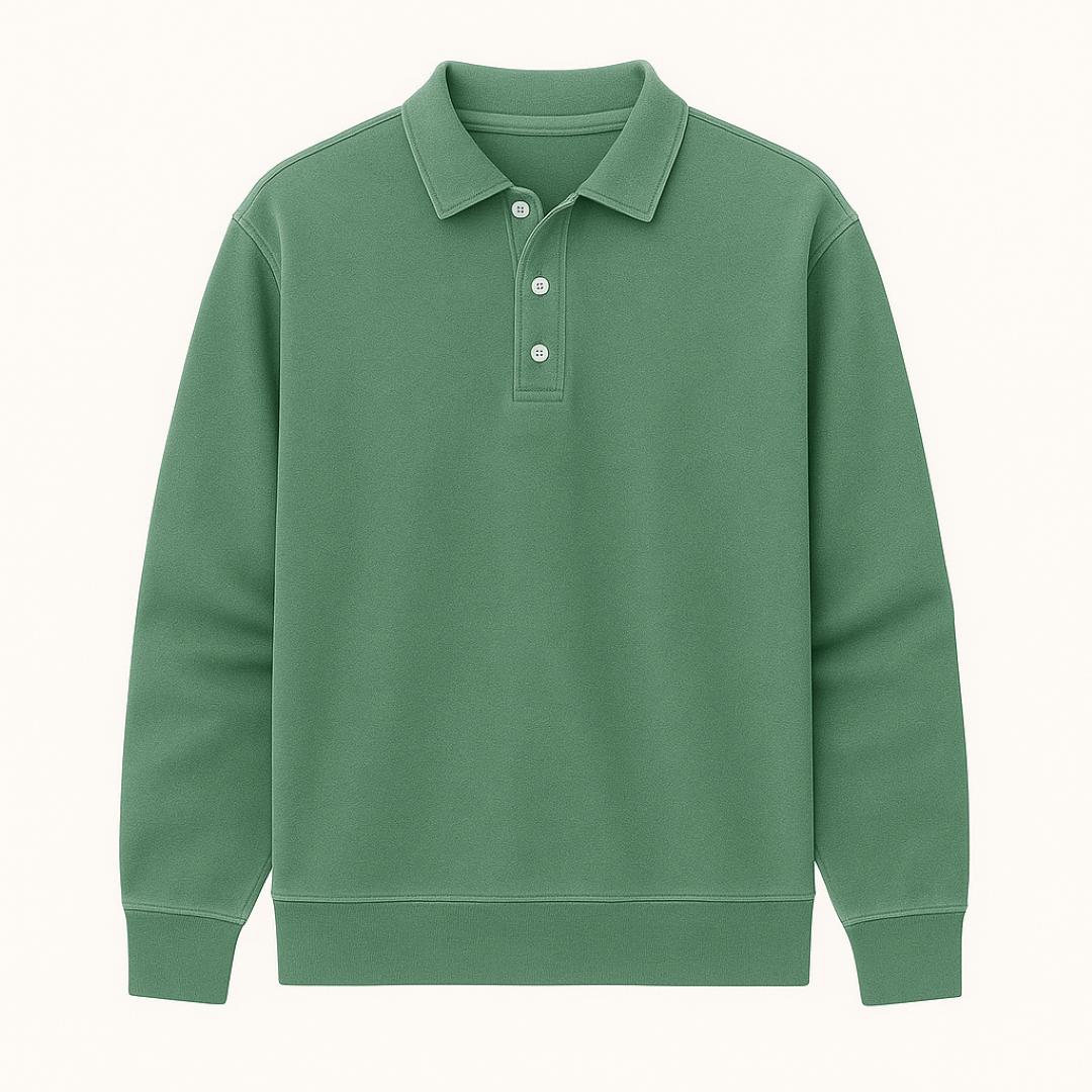 Leonardo | Vintage gewaschene Langarm-Poloshirt