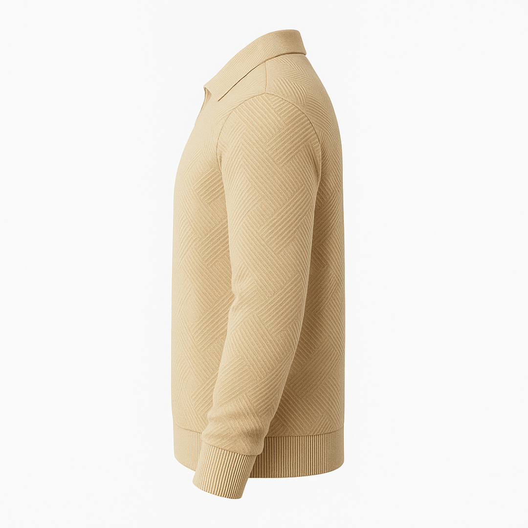 Victor | Texturiertes Herrenpullover mit Viertelreißverschluss - Moderne Passform