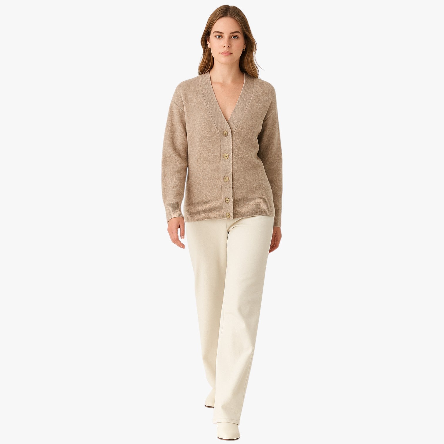 Zoe | Damen Oversized-Chic Cardigan, warm und weich, V-Ausschnitt