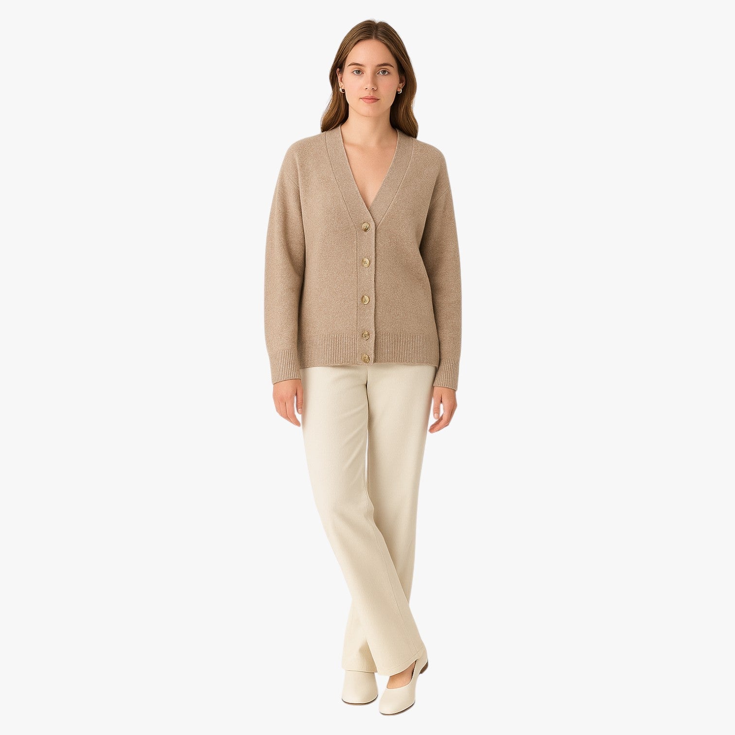 Zoe | Damen Oversized-Chic Cardigan, warm und weich, V-Ausschnitt