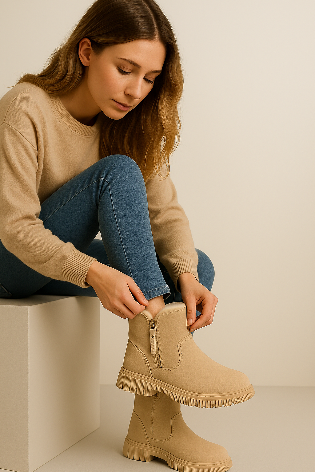 Alice | Winterstiefel in Wildlederoptik – Wärme mit Kunstfellfutter