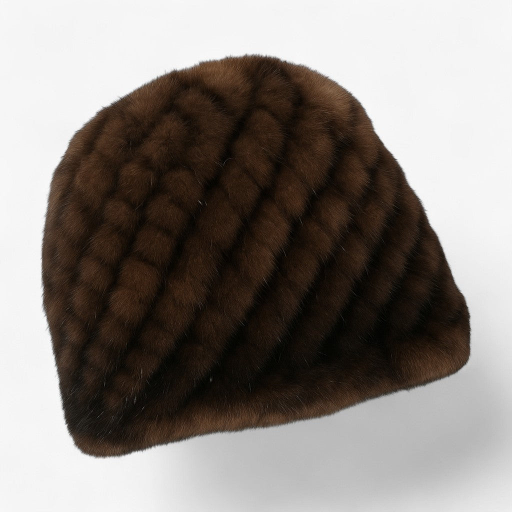 Celeste | Luxuriöser Mink-Fell Hut – Winterwärme & Eleganz