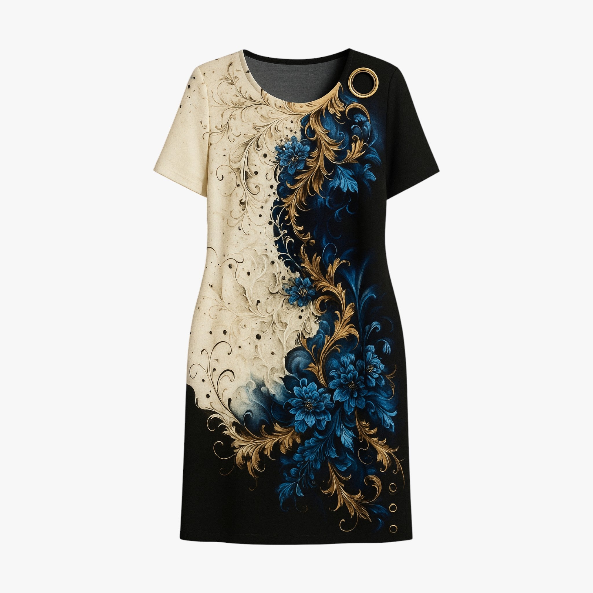 Cosmina | Damen A-Line Sommerkleid mit Kurzen Ärmeln