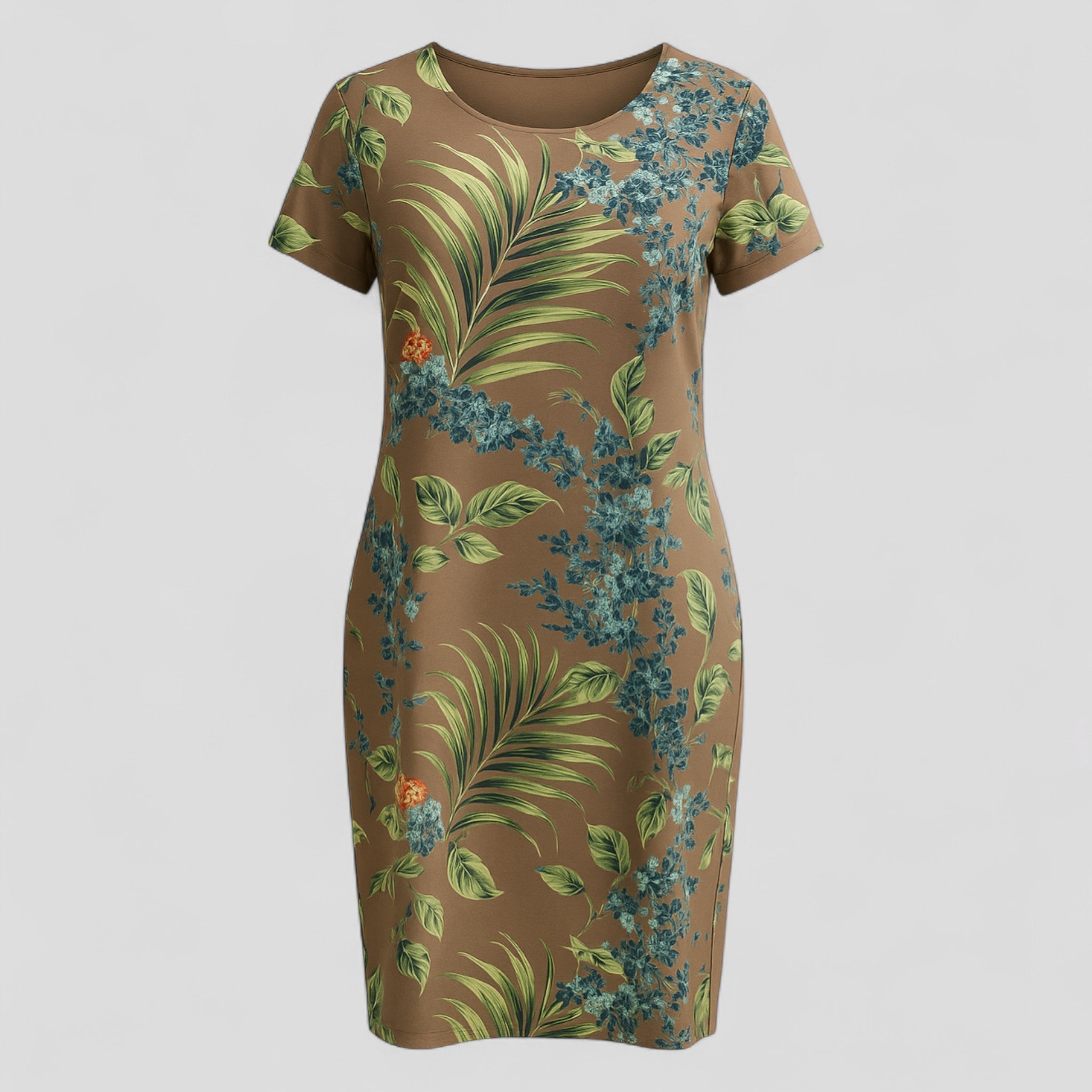 Damen Bequemes Casual Sommerkleid mit Naturdruck 6