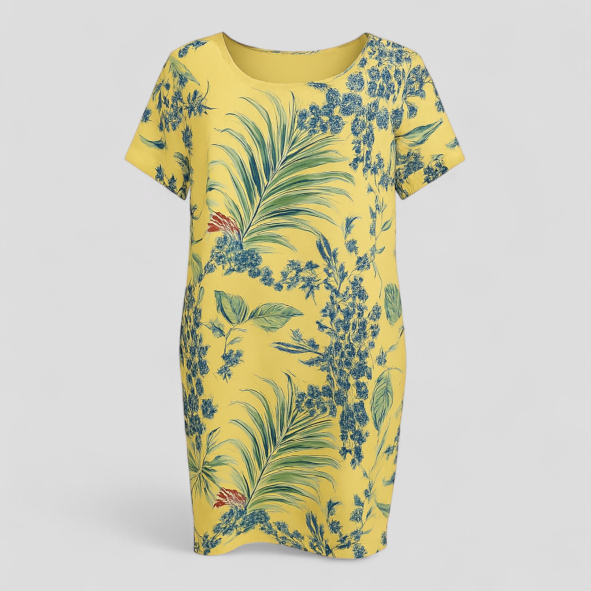 Damen Bequemes Casual Sommerkleid mit Naturdruck 9