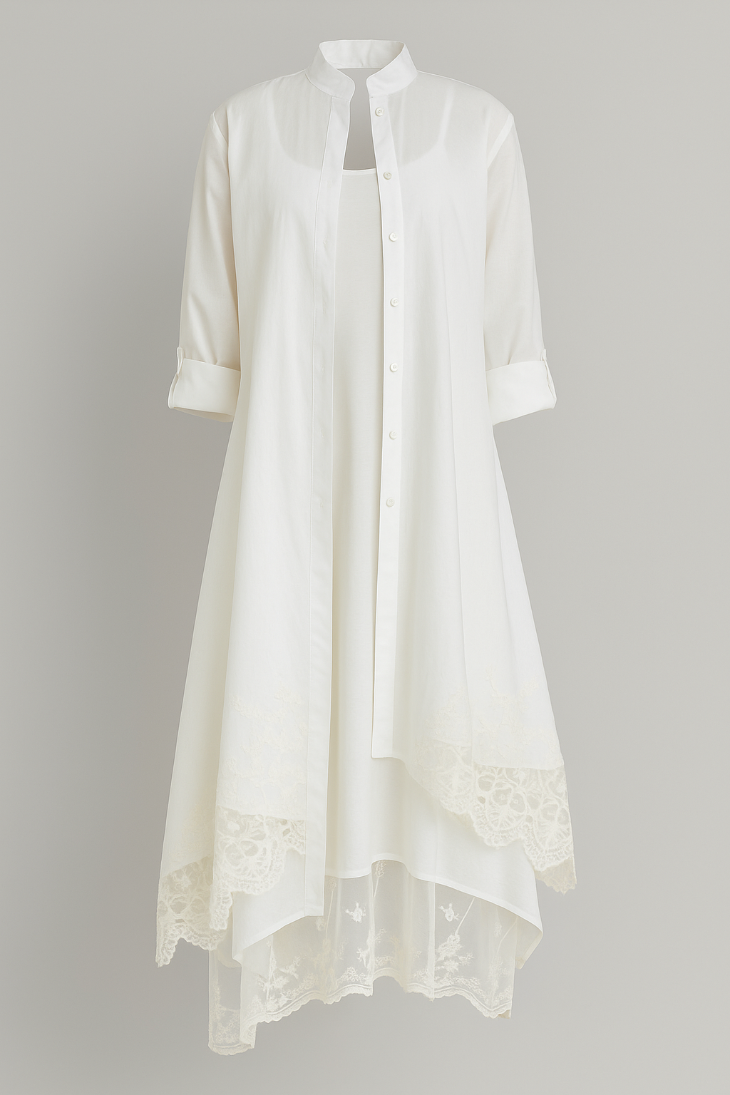 Damen Boho Sommerkleid mit Oversize Hemd 1