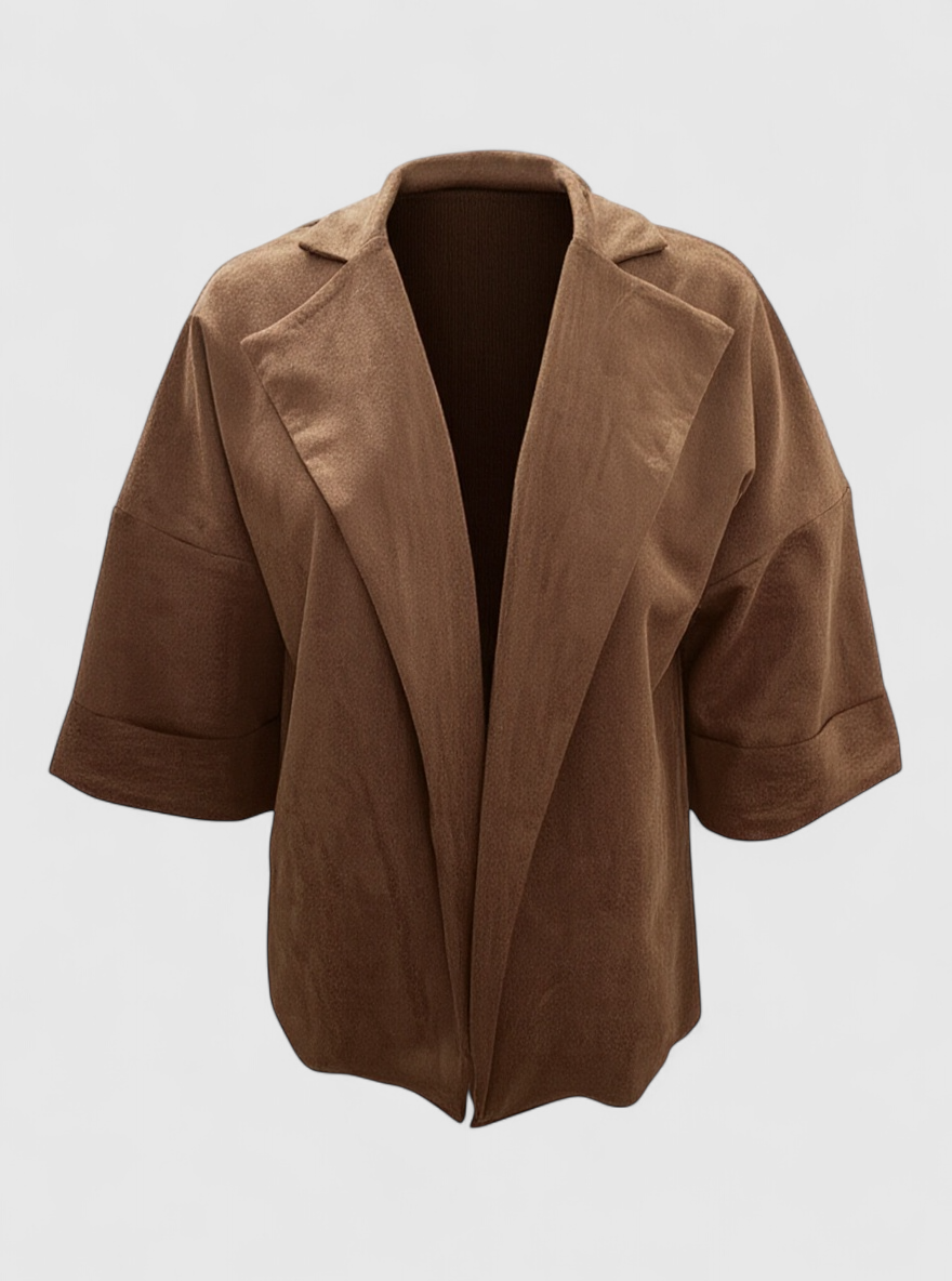 Damen Casual Cardigan aus Kunstsuede 1