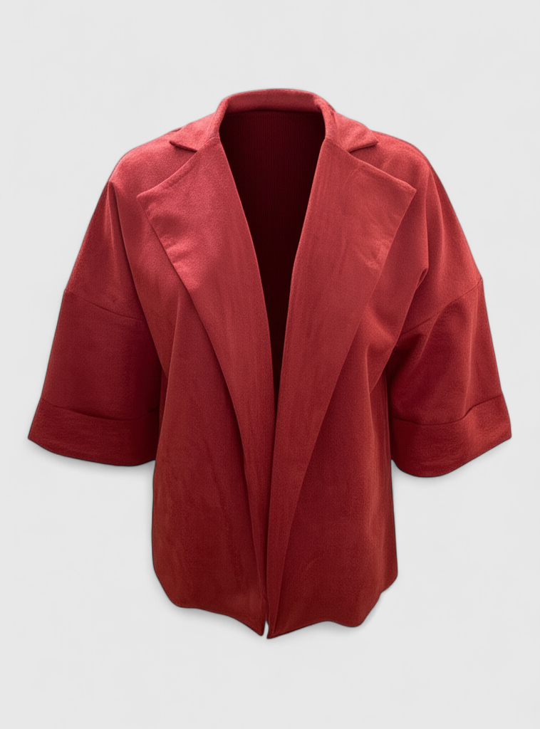 Damen Casual Cardigan aus Kunstsuede 3