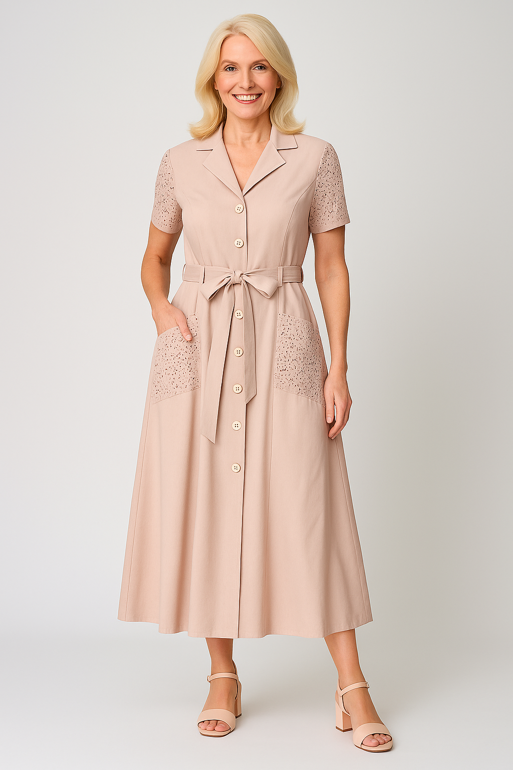 Damen Casual V-Ausschnitt Kleid für Sommer 2