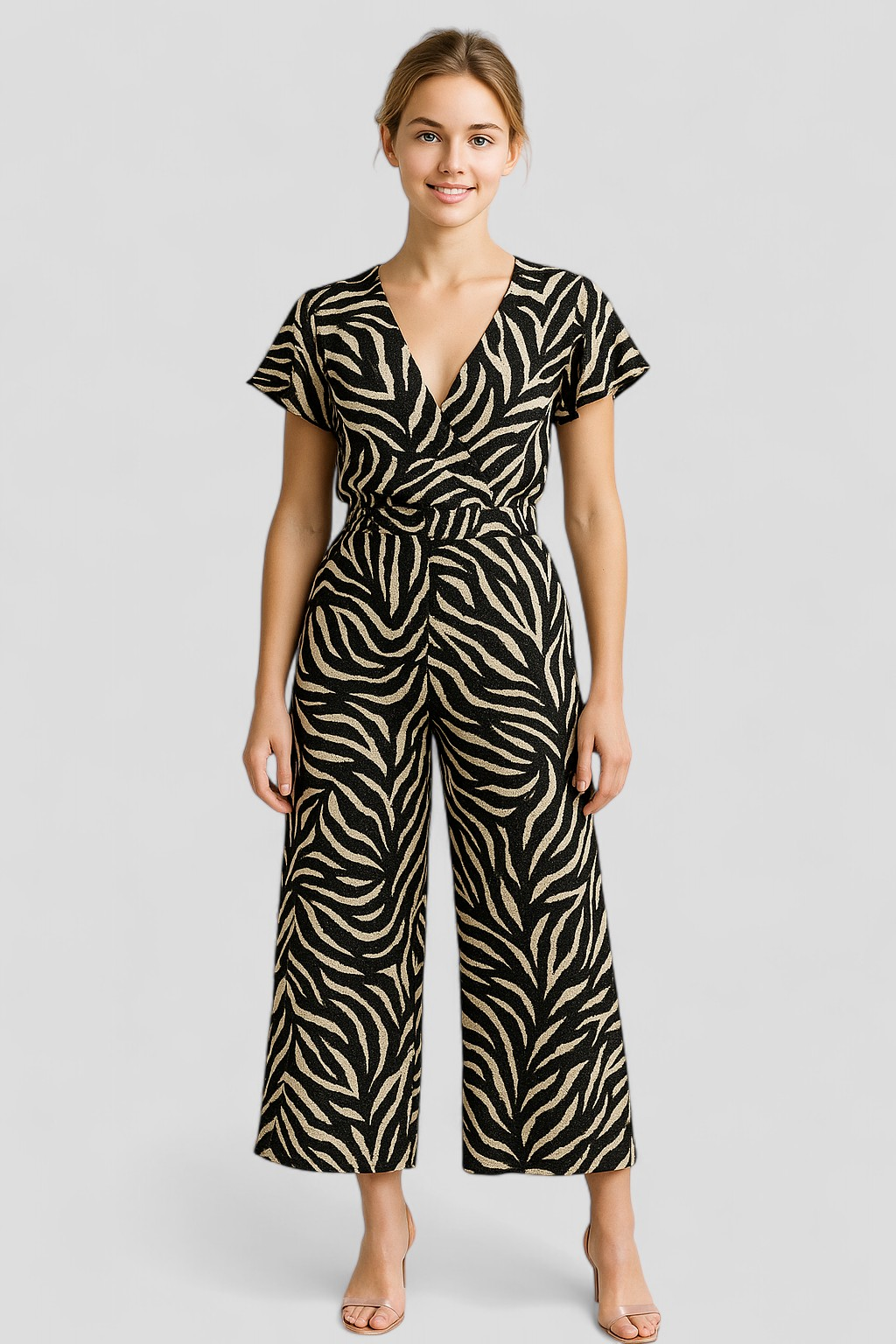 Damen Elegante Tuta mit Pantermotiv 3