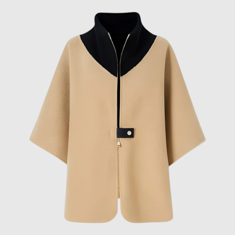 Elena | Damen Eleganter Langer Mantel mit Reißverschluss