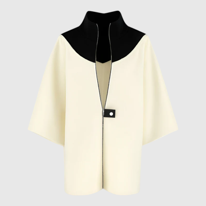 Elena | Damen Eleganter Langer Mantel mit Reißverschluss