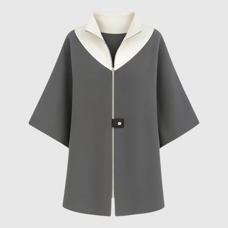 Elena | Damen Eleganter Langer Mantel mit Reißverschluss