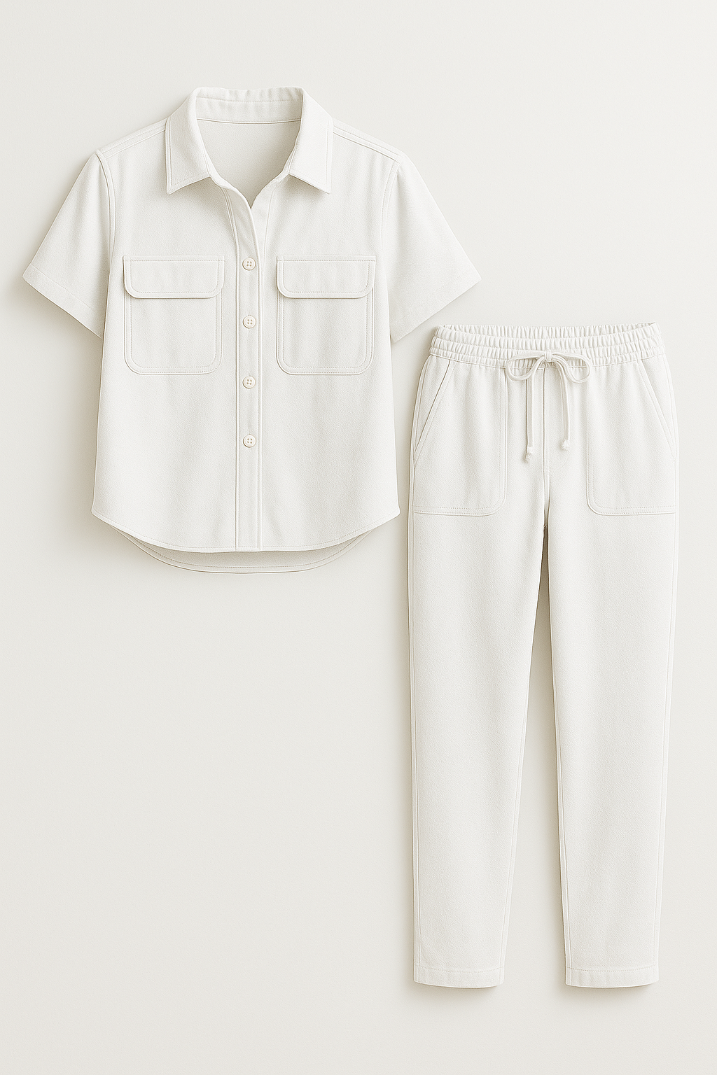Damen Elegantes Baumwoll Sommer Outfit 0