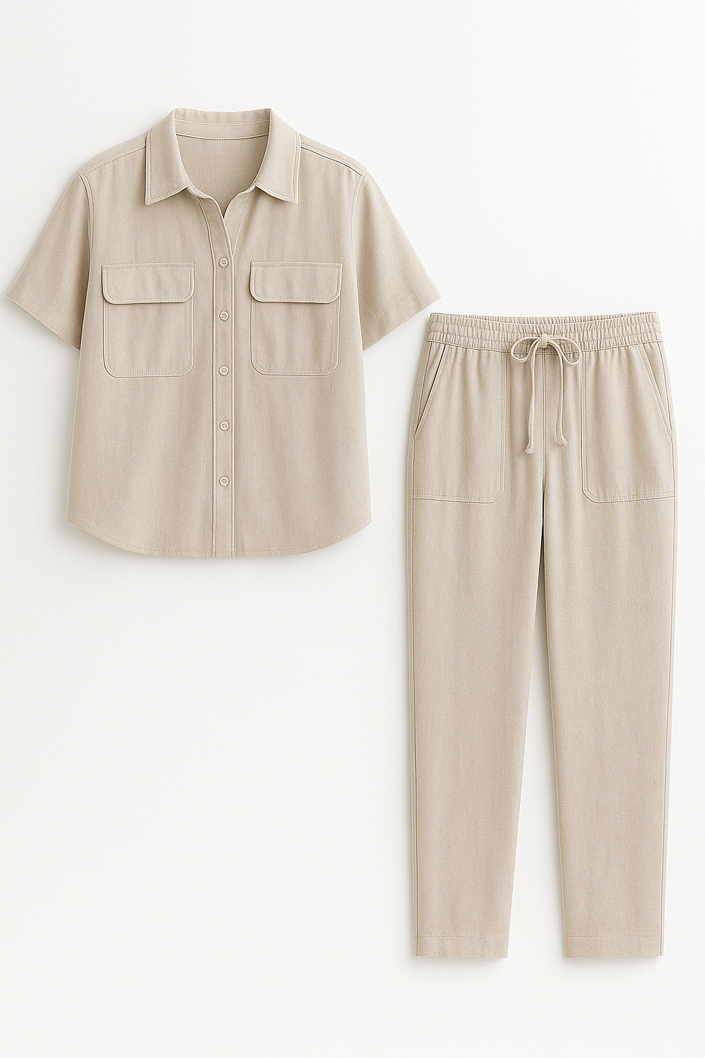 Damen Elegantes Baumwoll Sommer Outfit 2