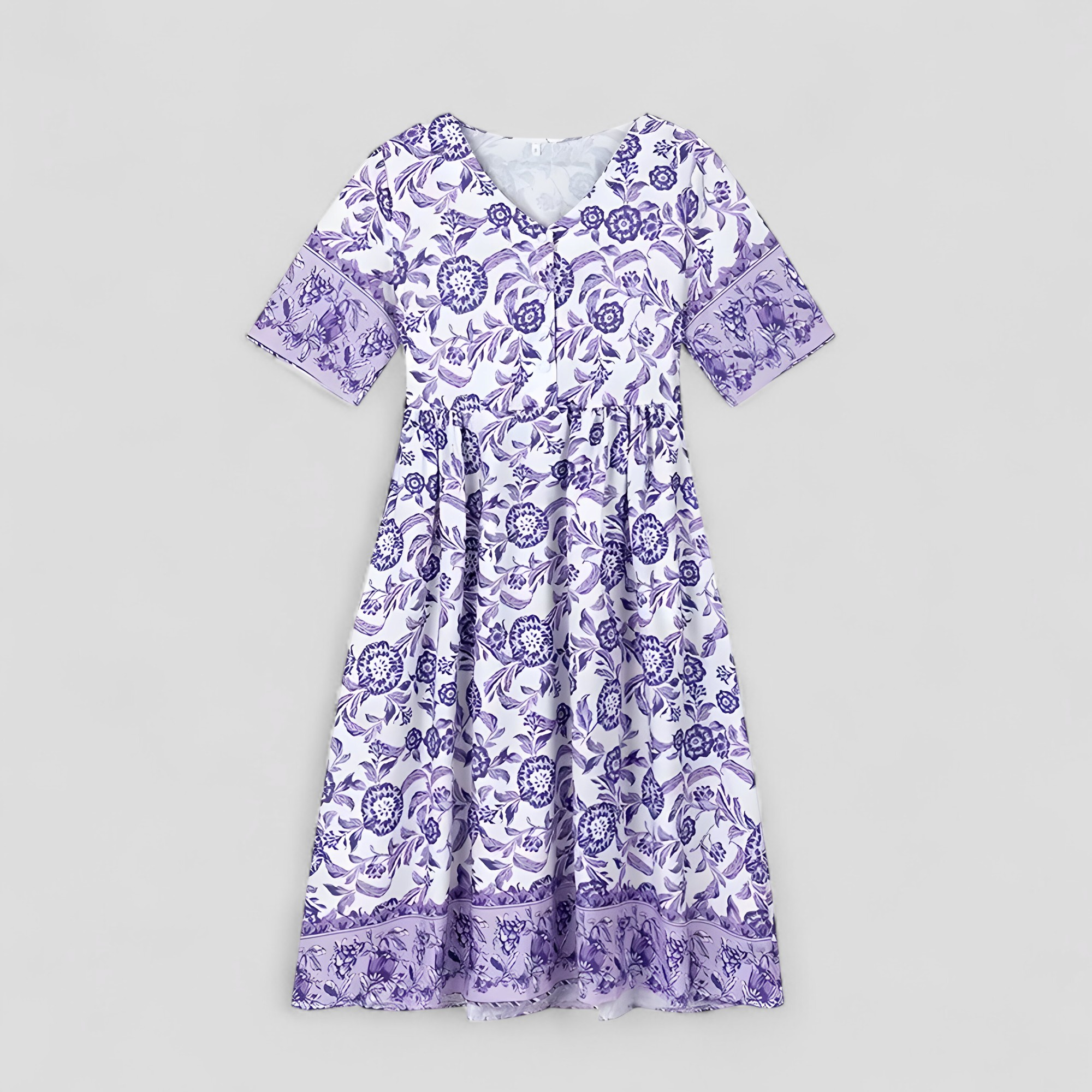Damen Elegantes Blumenmuster Sommerkleid 3